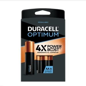 Duracell Optimum AA Batteries with Power Boost Ingredients 6 Count Pack Alkaline
